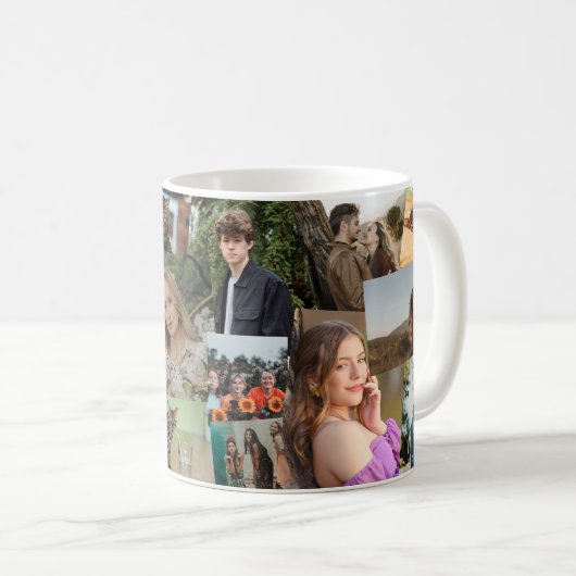 16 lukraak overlappende foto's Collage Sjabloon Koffiemok (Voorkant rechts)