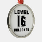 16 Niet-vergrendelde startdag Metalen Ornament (Rechts)