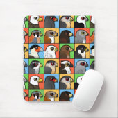 16 Noord-Amerikaanse Raptorprofielen (betegeld) Muismat (Met muis)