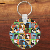 16 Noord-Amerikaanse Raptorprofielen (betegeld) Sleutelhanger (Voorkant)