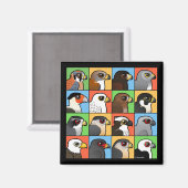 16 Noord-Amerikaanse Raptorprofielen Magneet (Voorkant / Achterkant)