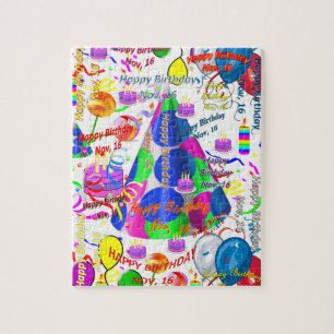 16 november, Birthday Jigzaag Puzzle Legpuzzel