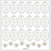 16 of 32oz Waterdichte Queenline Honey Jar Labels (Vel)