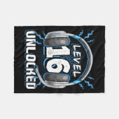 16 Ontgrendeld Videogame 16e verjaardag PC Gaming Fleece Deken (Voorkant (Horizontaal))