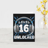 16 Ontgrendeld Videogame 16e verjaardag PC Gaming  Kaart (Gele Bloem)