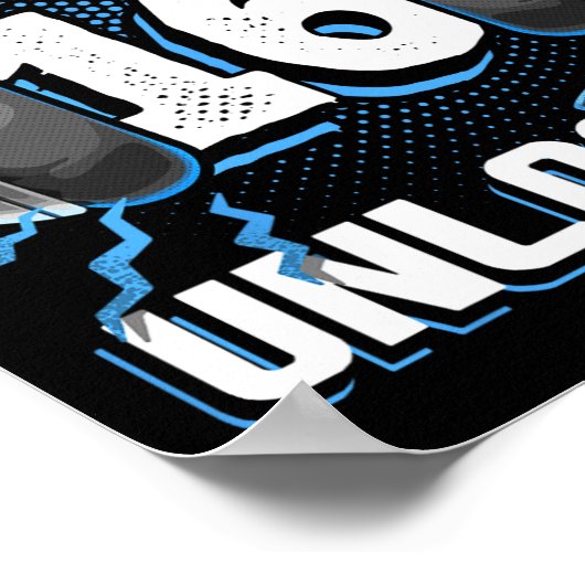 16 Ontgrendeld Videogame 16e verjaardag PC Gaming Poster (Hoek)