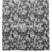 16 Optionele fotocollage-tekst — Kan zwart bewerke Douchegordijn (Voorkant)