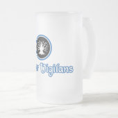 16 oz. Frosted Glass Semper Vigilanstein Matglas Bierpul (Voorkant rechts)