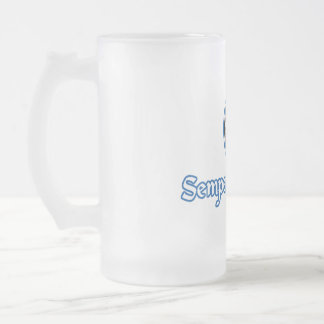 16 oz. Frosted Glass Semper Vigilanstein Matglas Bierpul