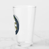 16 oz glas met Morris Lab logo (Links)