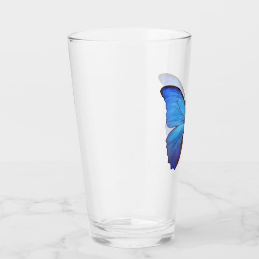 16 oz Glass Blue Butterfly Glas (Rechts)