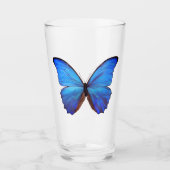 16 oz Glass Blue Butterfly Glas (Voorkant)