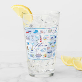 16 Oz Glass Cup "The ABC's of Hope Town" Glas