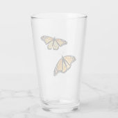 16 oz glazen tumbler Twee monarchvlinders (Achterkant)