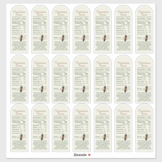 16 oz Muth Honey Jar en bij Nutrition Facts Label (Vel)