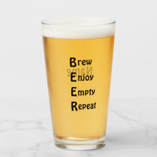 16 oz (ounce) pint bierglas - "B-E-E-R" Glas