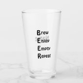 16 oz (ounce) pint bierglas – "B-E-E-R" Glas (Voorkant)