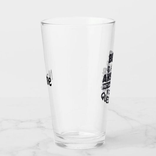 16 oz (ounce) pint bierglas - "Beer Answer" Glas (Rechts)