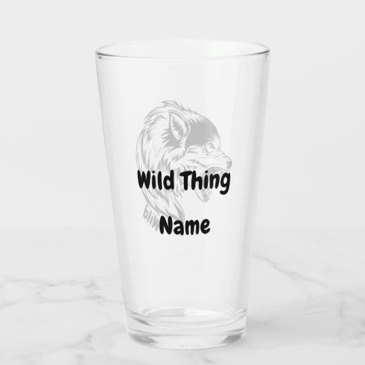 16 oz (ounce) pint bierglas - "Wolf-Wild" Glas (Achterkant)