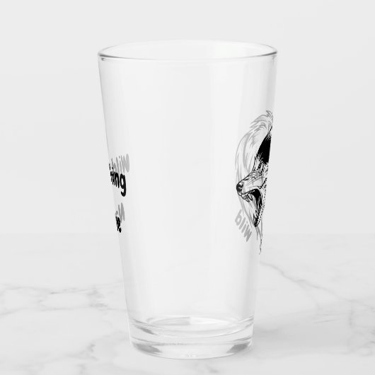 16 oz (ounce) pint bierglas - "Wolf-Wild" Glas (Rechts)