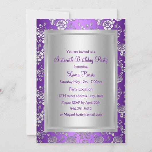 16 Paarse aankondigingen van Bow en Roos (Achterkant)