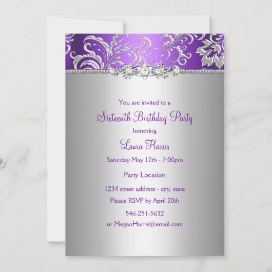 16 Paarse en zilveren aankondigingen (Achterkant)