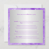 16 Paarse glitter Silver Jewel Tiara Party 1 Kaart (Achterkant)