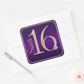 16 Paarse of gouden Stickers voor metaallook (Envelop)
