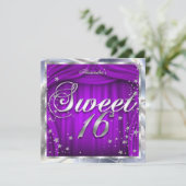 16 Paarse zilver 16e verjaardag Kaart (Staand voorkant)