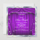 16 Paarse zilver 16e verjaardag Kaart (Achterkant)
