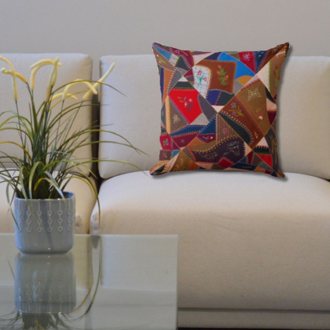 16" Patchwork Gek Quiltpatroon Elegant Kussen (Vintage design, contemporary elegance!)