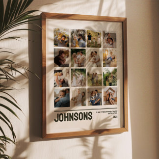 16 Photo Collage Family  Wedding Pictures Keepsake Poster