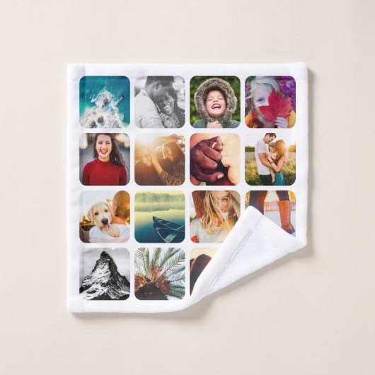 16 Photo Wash Cloth Sjabloon Square Rond Lijst Washandje (Wasdoekje)