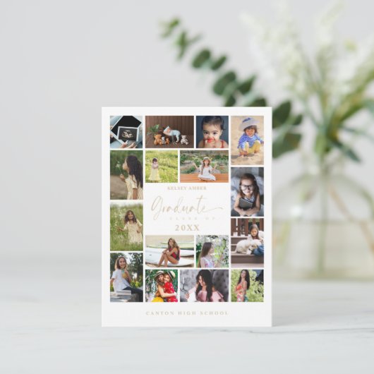 16 Photos Collage Timeline Life Graduation (Staand voorkant)