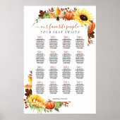 16 Poster Tafel Wedding Seating Chart (Voorkant)