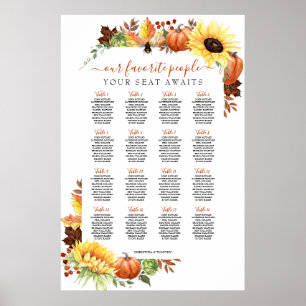 16 Poster Tafel Wedding Seating Chart