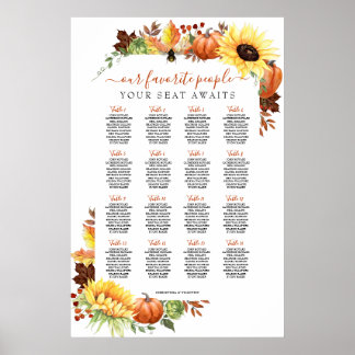 16 Poster Tafel Wedding Seating Chart