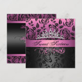 16 prinses Tiara Birthday Uitnodiging (Voorkant / Achterkant)