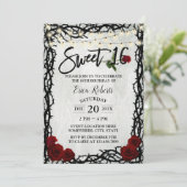 16 rode rozenbloemen doorn Lijst Kaart (Staand voorkant)