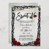 16 rode rozenbloemen doorn Lijst Kaart (Voorkant / Achterkant)