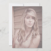 16 Roos Blush Roze Glitter Foto Birthday Kaart (Achterkant)