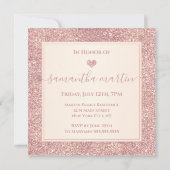 16 Roos Gold Faux Glitter Birthday Party Kaart (Achterkant)