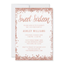 16 Roos Gold Faux Glitter Birthday Party