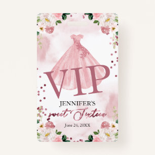 16 Roos Gold Floral Dress 16 VIP Birthday Badge