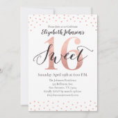 16 Roos Gold Foil Birthday Invitation Kaart (Voorkant)