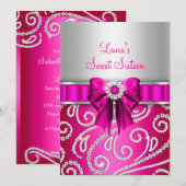 16 roze boog en ruitvormige aankondigingen van de (Voorkant / Achterkant)