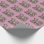 16 roze en zilveren cadeautjes op feestdag cadeaupapier (Hoek)