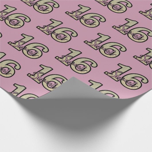 16 roze en zilveren cadeautjes op feestdag cadeaupapier (Hoek)