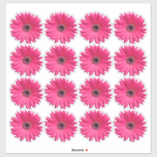 16 Roze Gerbera Daisy Bloem Kiss-Cut Stickers (Vel)