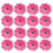 16 Roze Gerbera Gerbera Bloem Kiss-Cut Stickers (Voorkant)